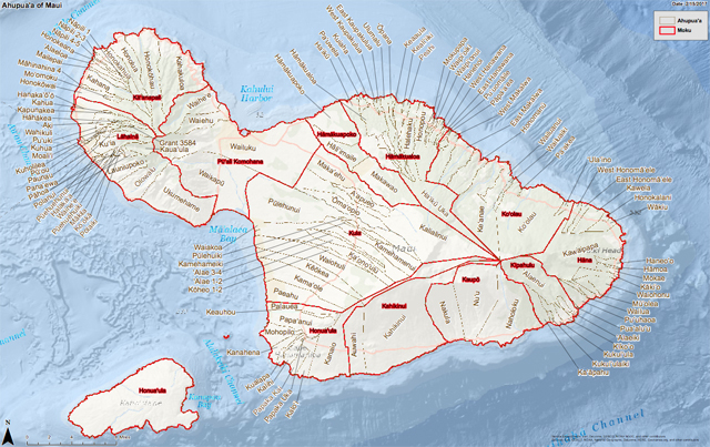 Maui ahupua‘a land division map