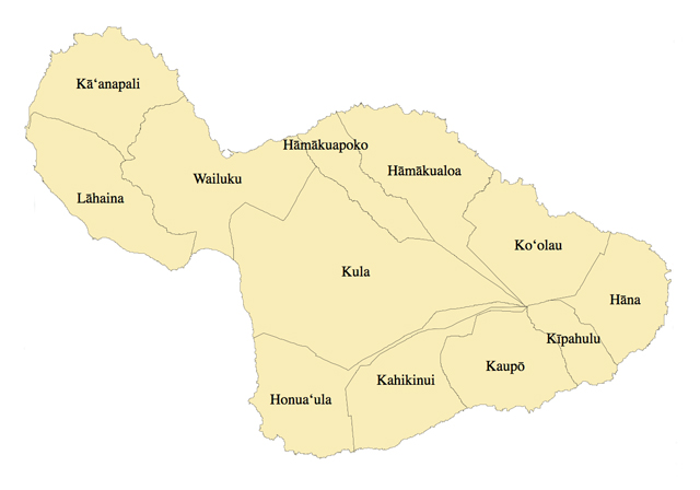 Moku land divisions on Maui